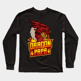 Awesome Dragon Papa Fearsome Dragon Fantasy Dad Long Sleeve T-Shirt